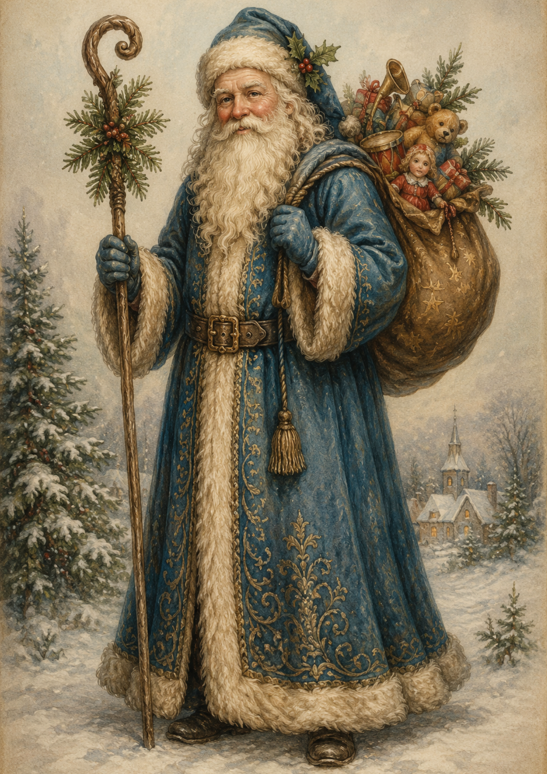 Rice Paper For Decoupage Vintage Santa Full  Cat. No. 9939