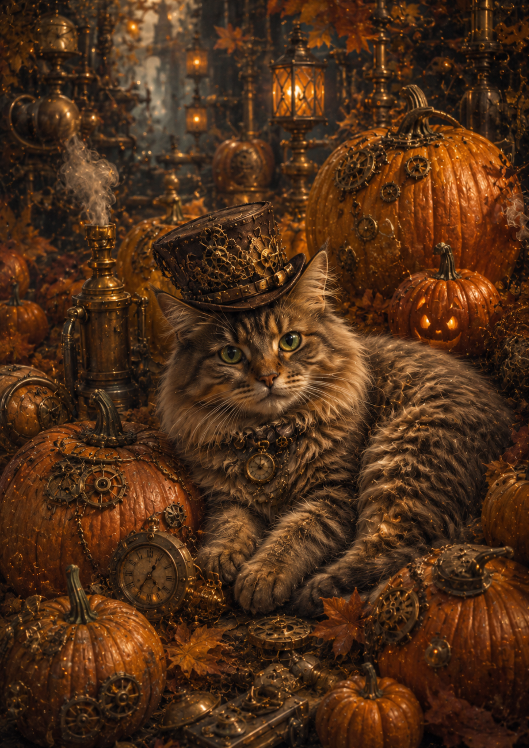 Rice Paper For Decoupage Halloween Cat in Hat Full  Cat. No. 9945