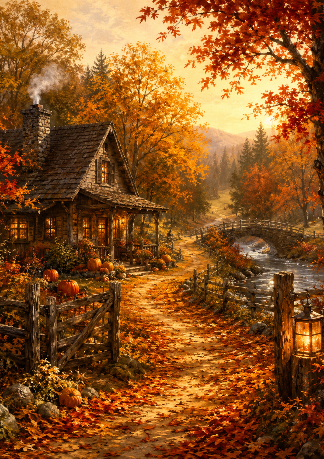 Rice Paper For Decoupage Autumn Landscape Full  Cat. No. 9954