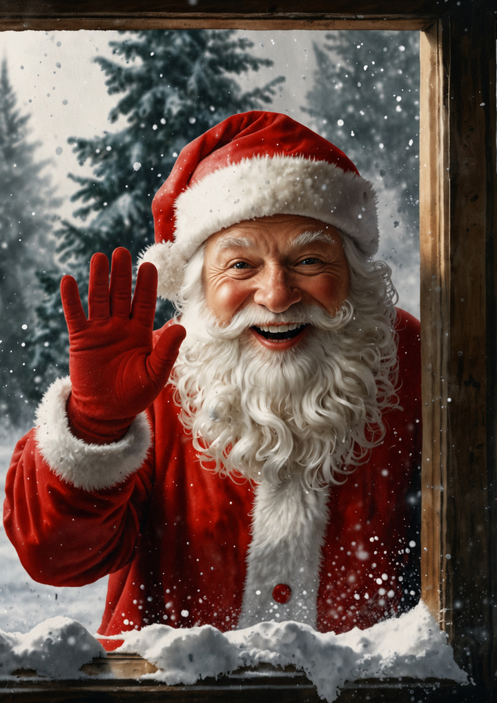 Rice Paper For Decoupage Knock Knock  Santa Here Full  Cat. No. 9959