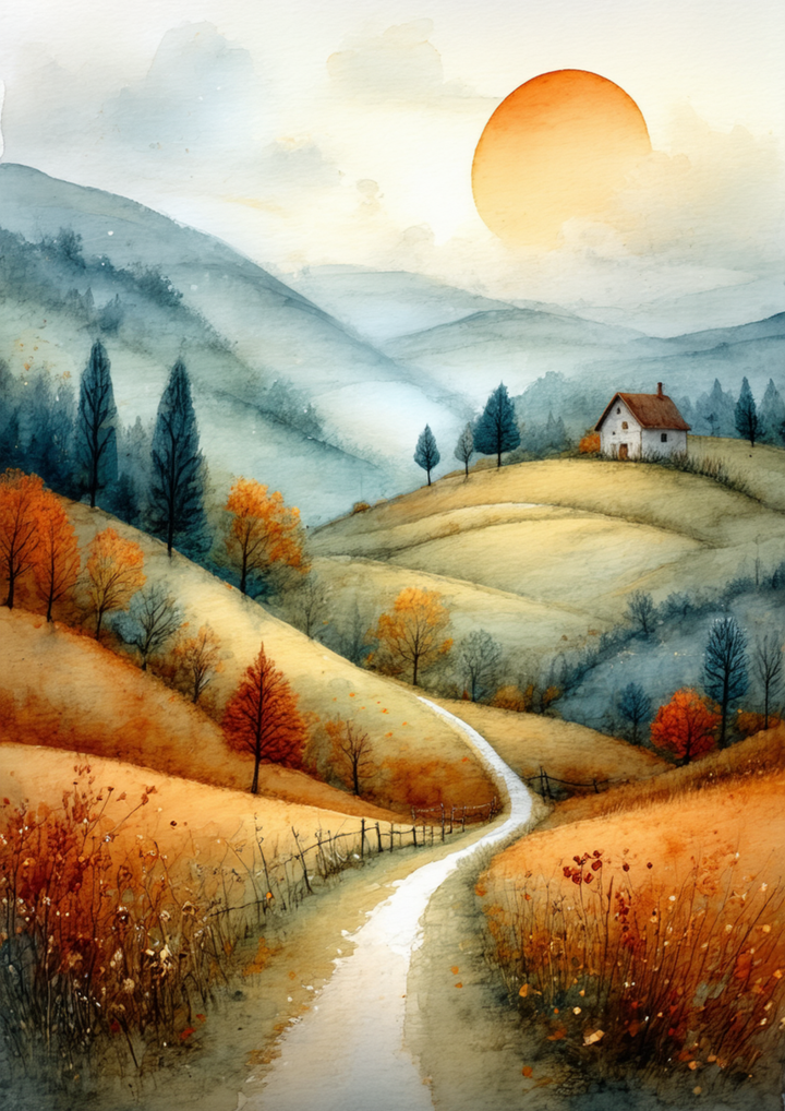 Rice Paper For Decoupage Autumn Landscape Full  Cat. No. 9978