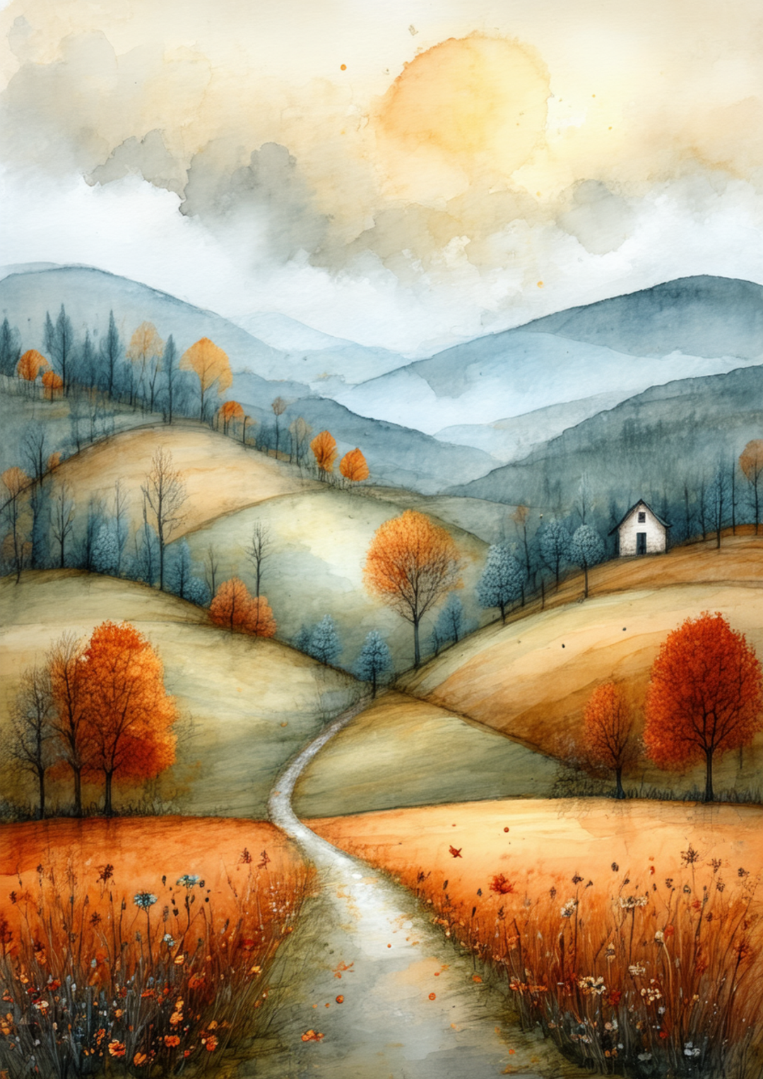 Rice Paper For Decoupage Autumn Landscape Full  Cat. No. 9979