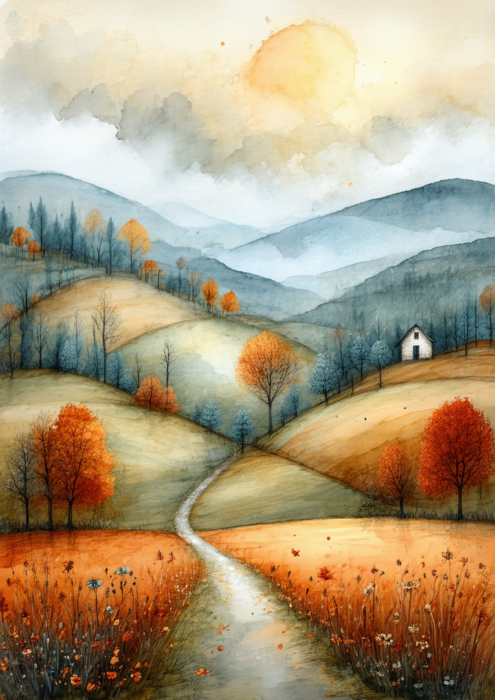 Rice Paper For Decoupage Autumn Landscape Full  Cat. No. 9979