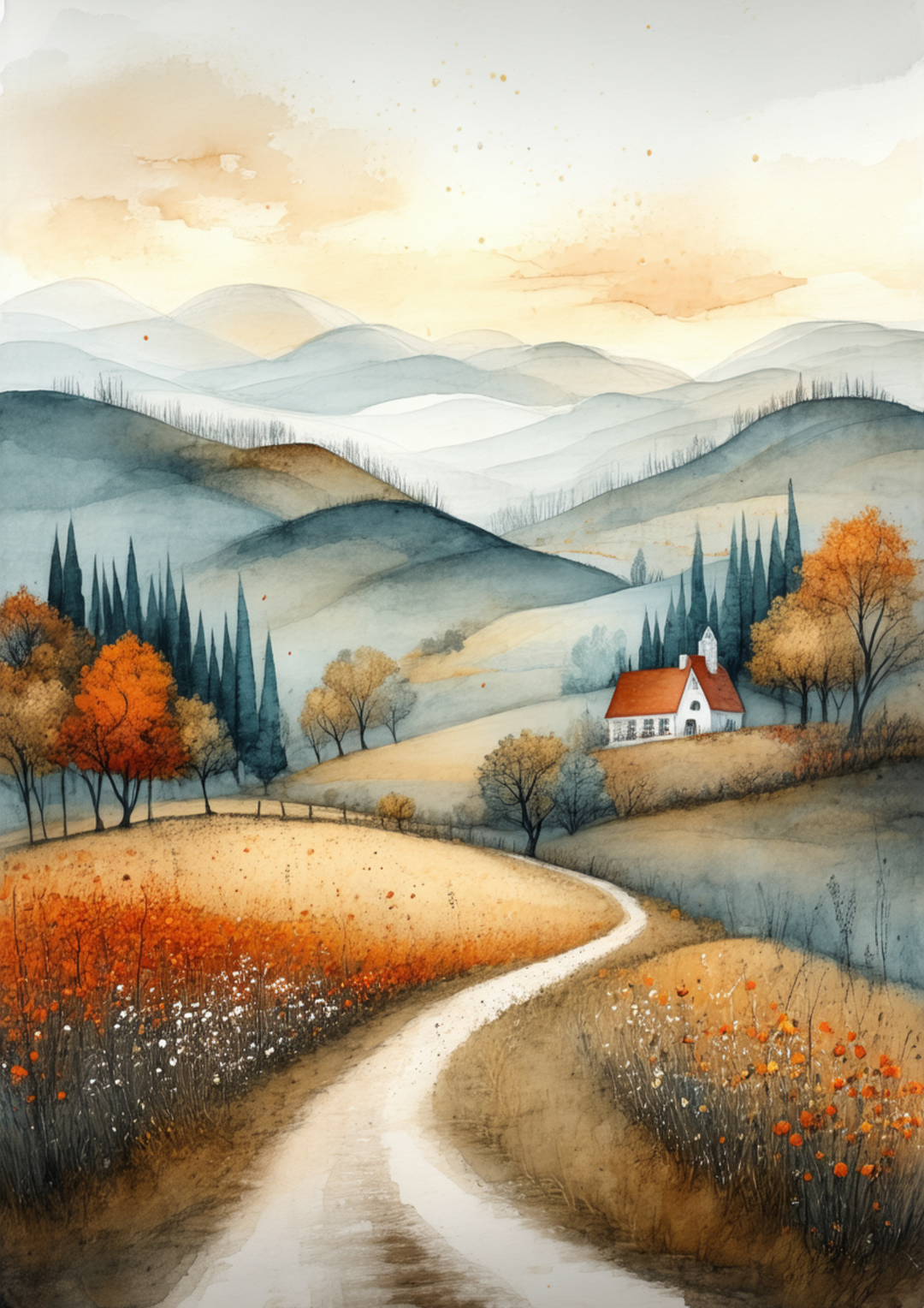 Rice Paper For Decoupage Autumn Landscape Full  Cat. No. 9981