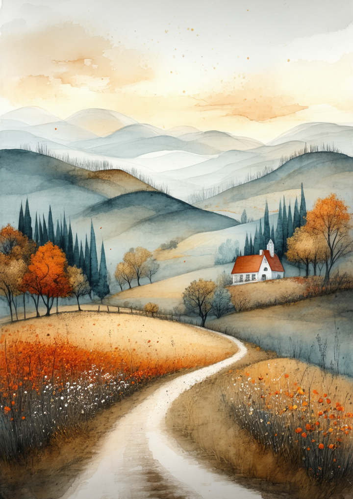 Rice Paper For Decoupage Autumn Landscape Full  Cat. No. 9981