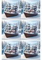 Rice Paper for Decoupage Snowmen In A Boat 6 Collage Cat. No. 1489