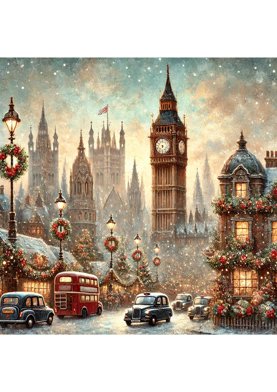 Reispapier für Decoupage Big Ben Weihnachtszeit 3 ​​Voll Kat. Nr. 2806
