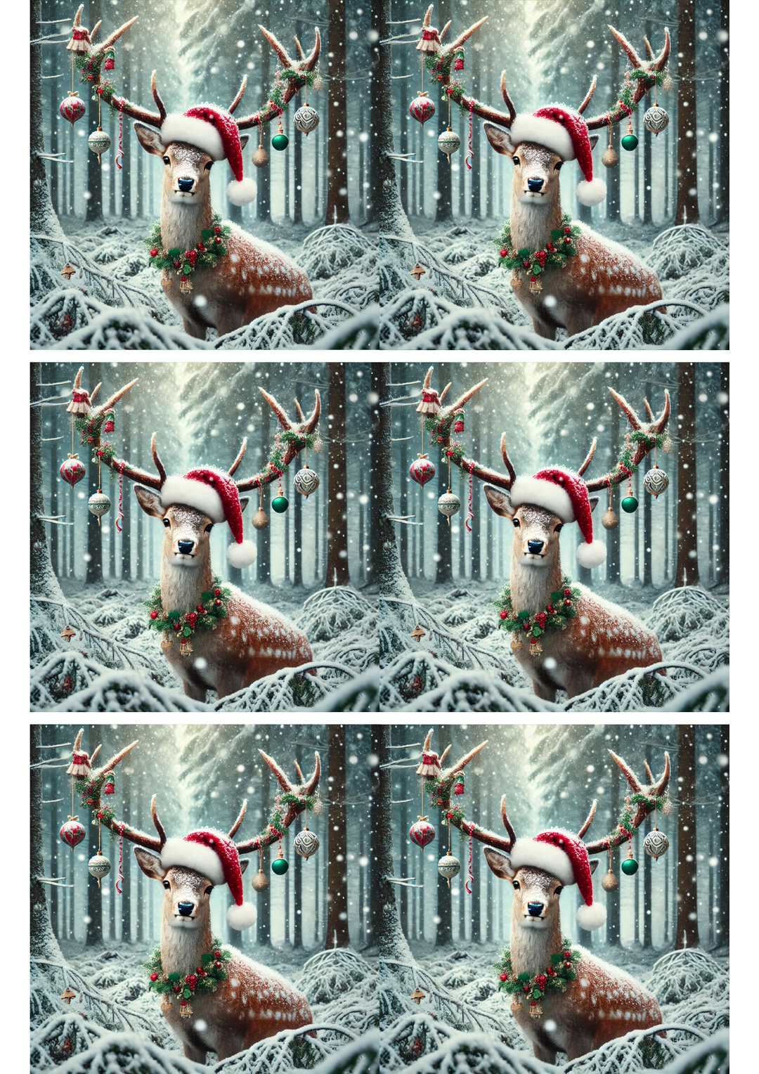 Reispapier für Decoupage Weihnachtscollage „Hirsch im Wald“ Kat. Nr. 1789