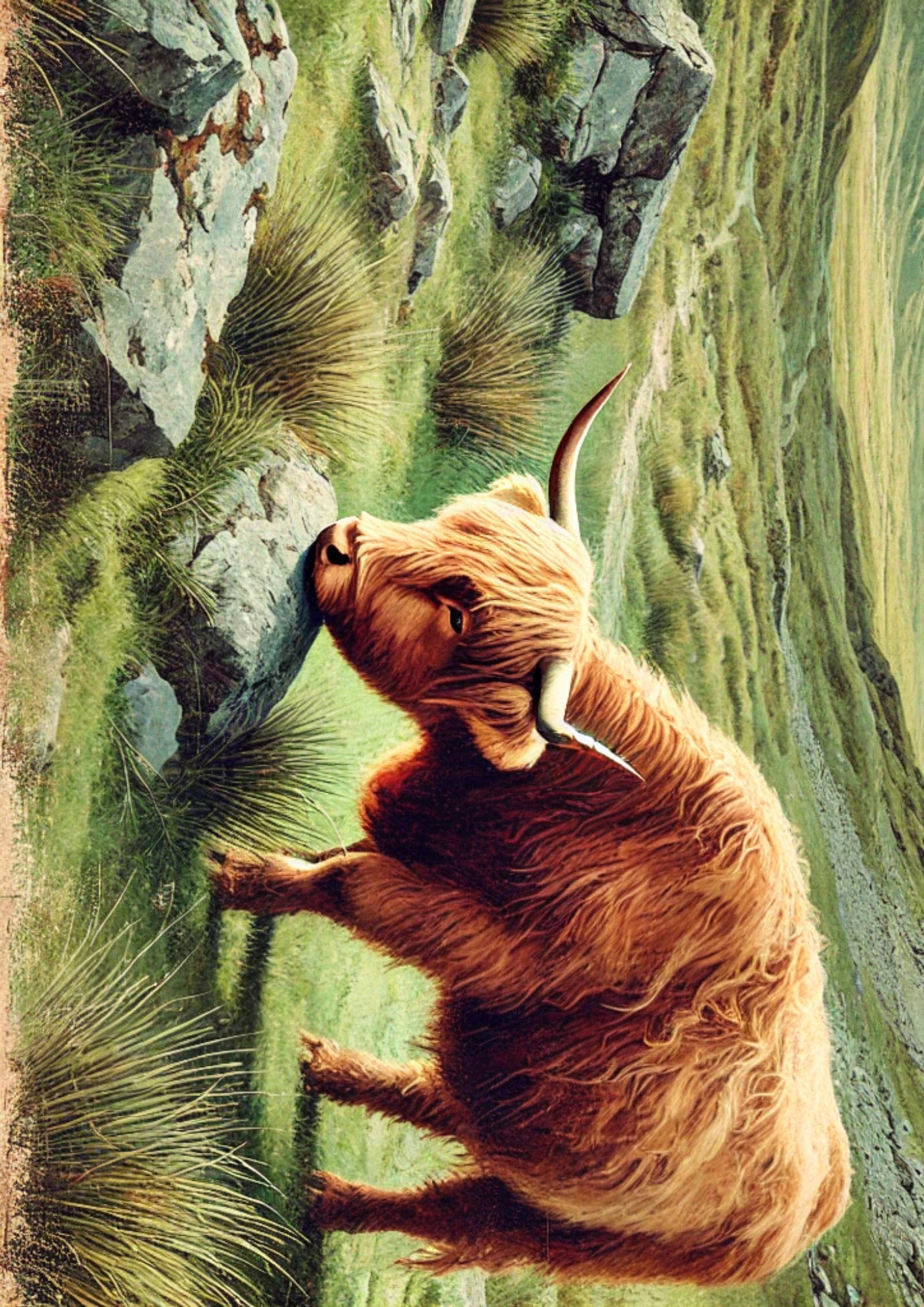 Rice Paper For Decoupage Highland Cow In Wales Full Cat. No. 3008