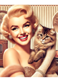 Rice Paper for Decoupage Marilyn Monroe Holding a Cat Full Cat. No. 1342