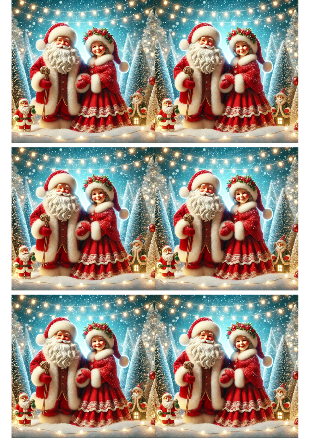 Rice Paper For Decoupage Mr. and Mrs. Claus Collage, Cat. No. 2158
