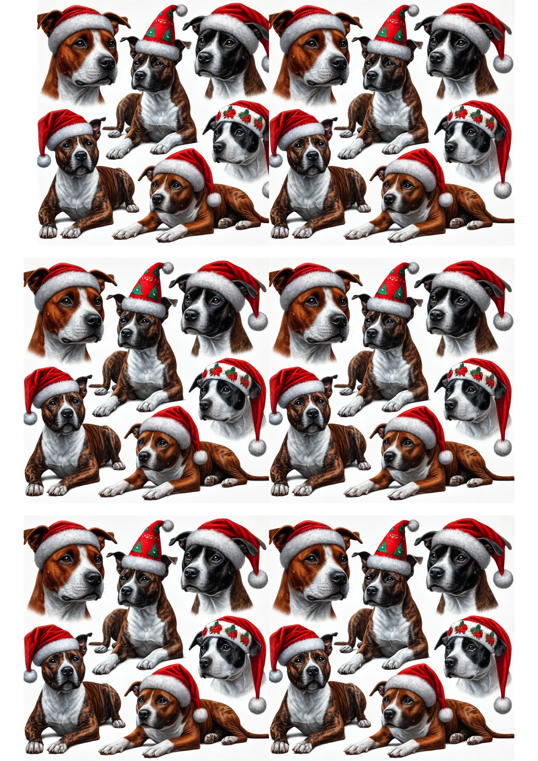 Reispapier für Decoupage-Collage mit Weihnachtsmützen, Kat.-Nr. 2939