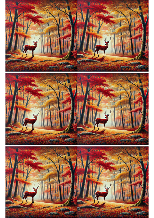 Rice Paper for Decoupage Deer in Autumn Collage Cat. No. 1734