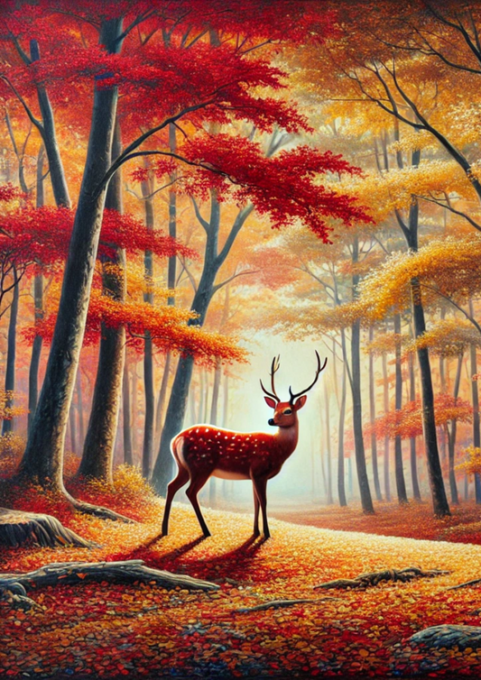 Rice Paper for Decoupage Deer in Autumn Full Cat. No. 1735