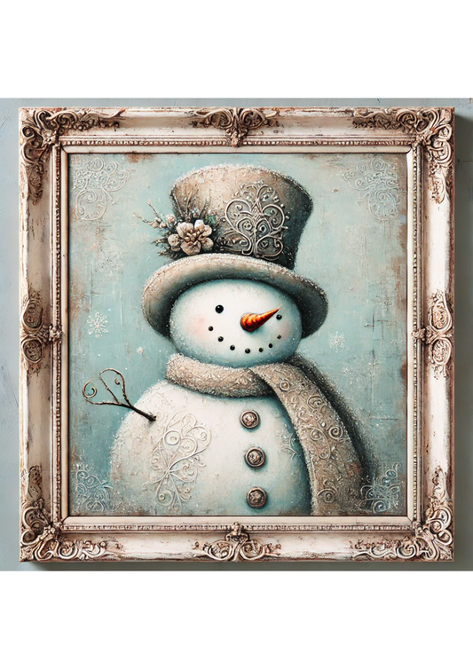 Rice Paper for Decoupage Snowman In Top Hat Full Cat. No. 1743