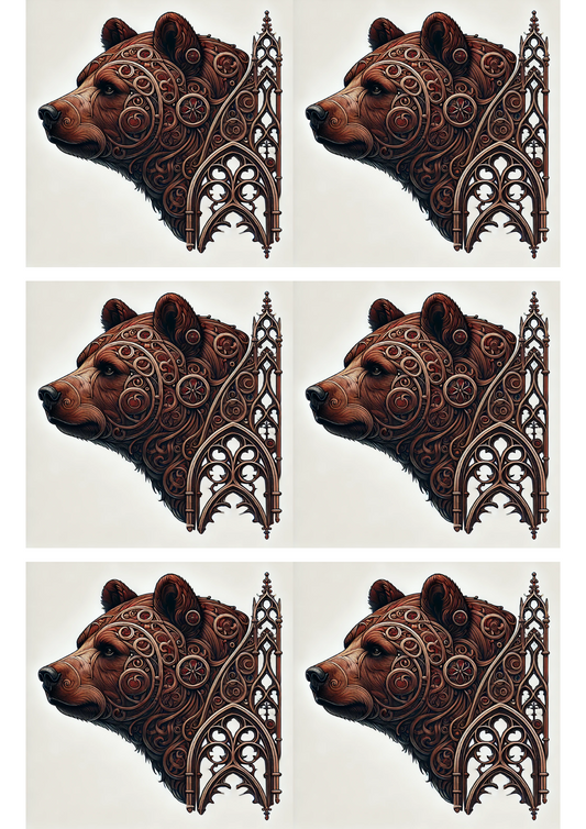 Rice Paper for Decoupage Bear Gothic Style Full Cat. No. 1699