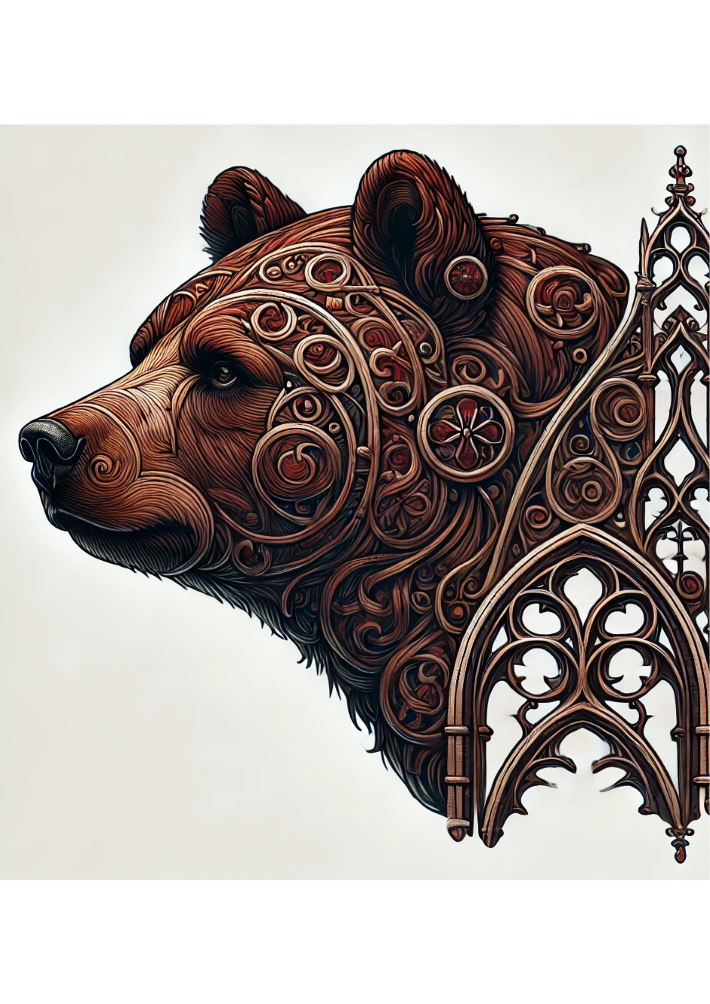 Rice Paper for Decoupage Bear Gothic Style Full Cat. No. 1699