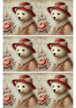 Rice Paper for Decoupage Teddy Bear Shabby Chic Collage Cat. No. 1756