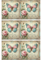 Rice Paper for Decoupage Blue Butterfly Collage Cat. No. 1768