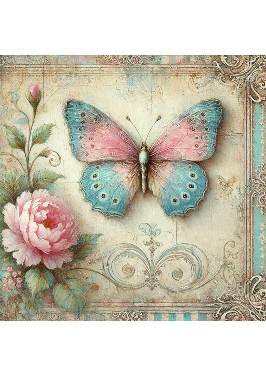 Rice Paper for Decoupage Blue Butterfly Full Cat. No. 1769