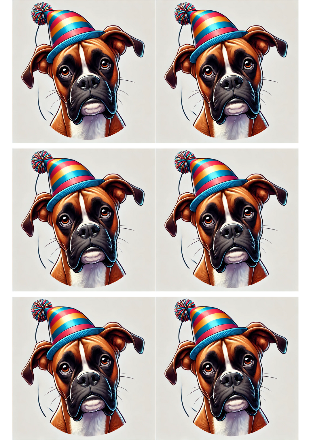 Rice Paper For Decoupage Boxer Dog Collage Cat. No. 2557