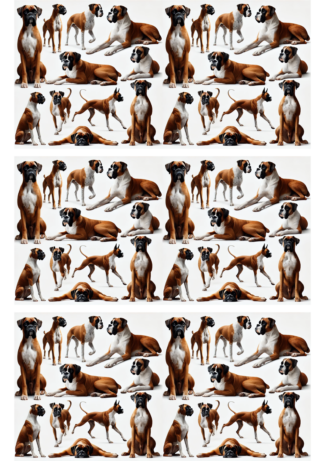 Reispapier für Decoupage-Collage mit Boxerhund in verschiedenen Posen, Kat.-Nr. 2955