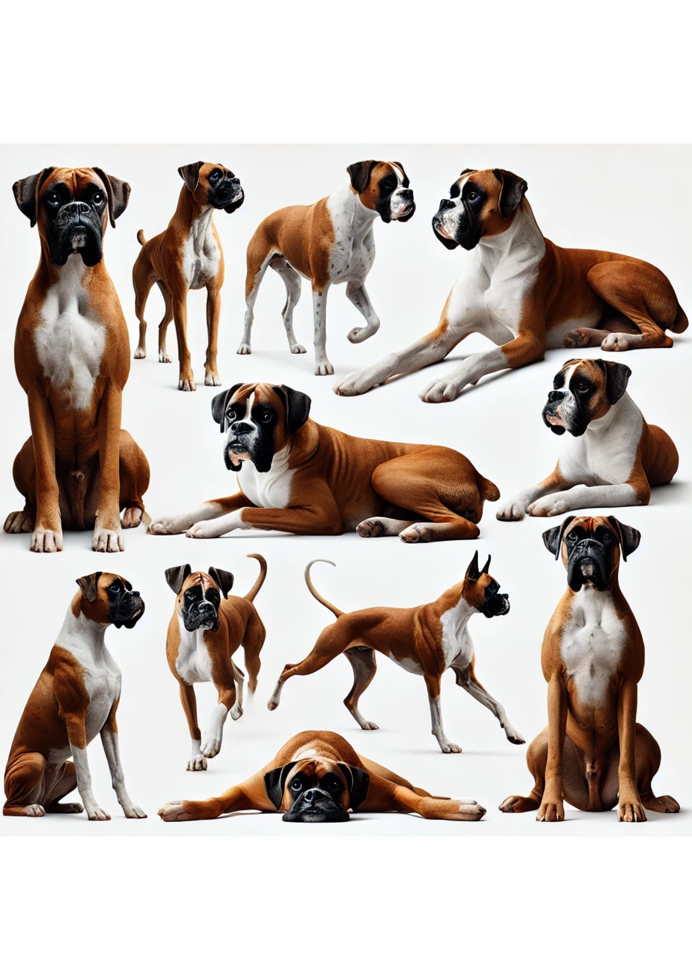 Rice Paper For Decoupage Boxer Dog In Different Poses Full Cat. No. 2956