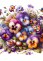 Rice Paper For Decoupage Bouquet of Pansies Full Cat No. 651