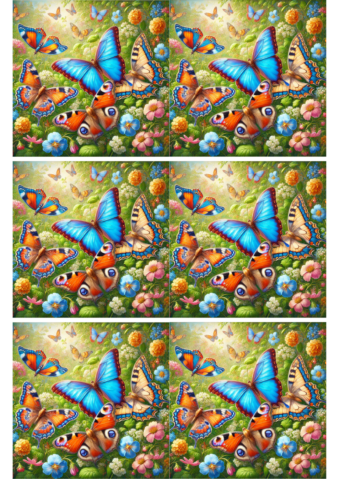Rice Paper for Decoupage Butterflies Collage Cat. No. 1774
