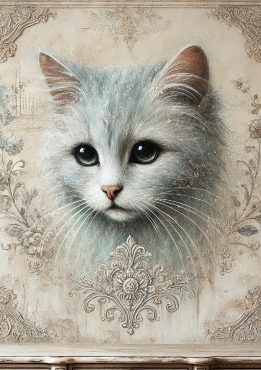 Papier de riz pour découpage Chat Shabby Chic Full Cat. N° 1784