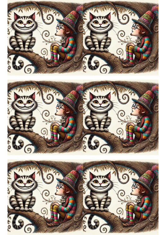 Rice Paper For Decoupage Smiling Cat Collage Cat. No. 2963