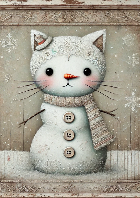 Rice Paper for Decoupage Cat Snowman Full Cat. No. 1786