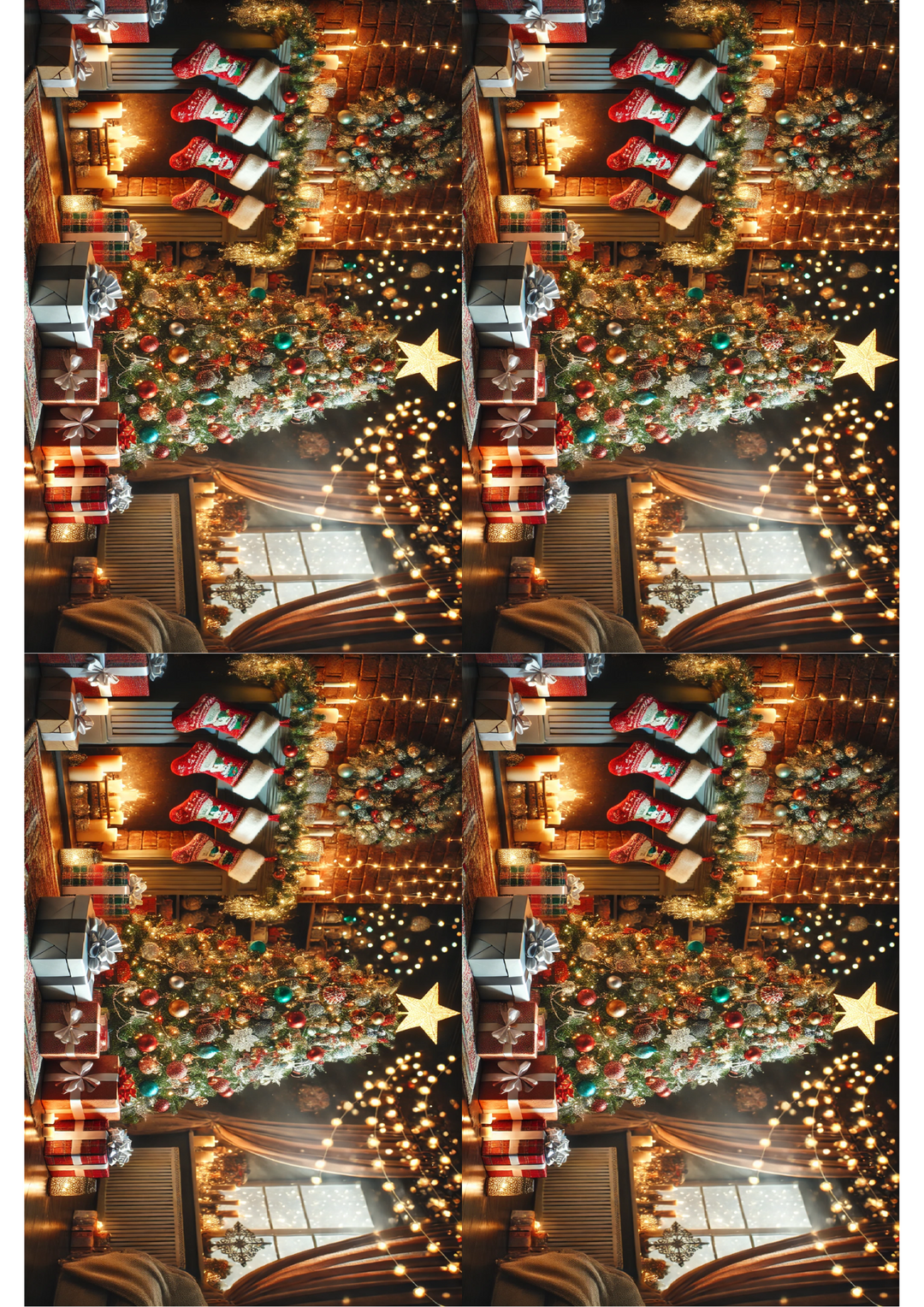 Reispapier für Decoupage Weihnachtsbaum und Geschenke Collage Kat. Nr. 1498