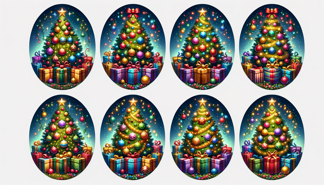 Rice Paper For Decoupage Christmas Trees Ovals Cat. No. 97