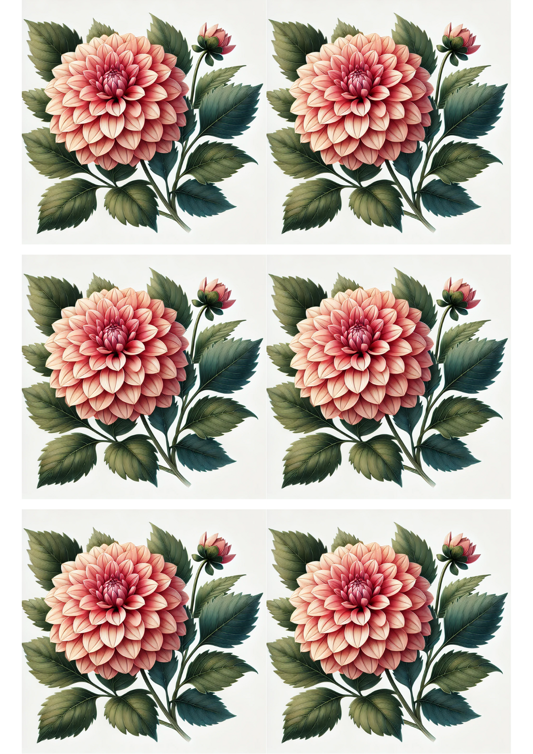 Reispapier für Decoupage, Dahlienblüten-Collage, Kat. Nr. 2973