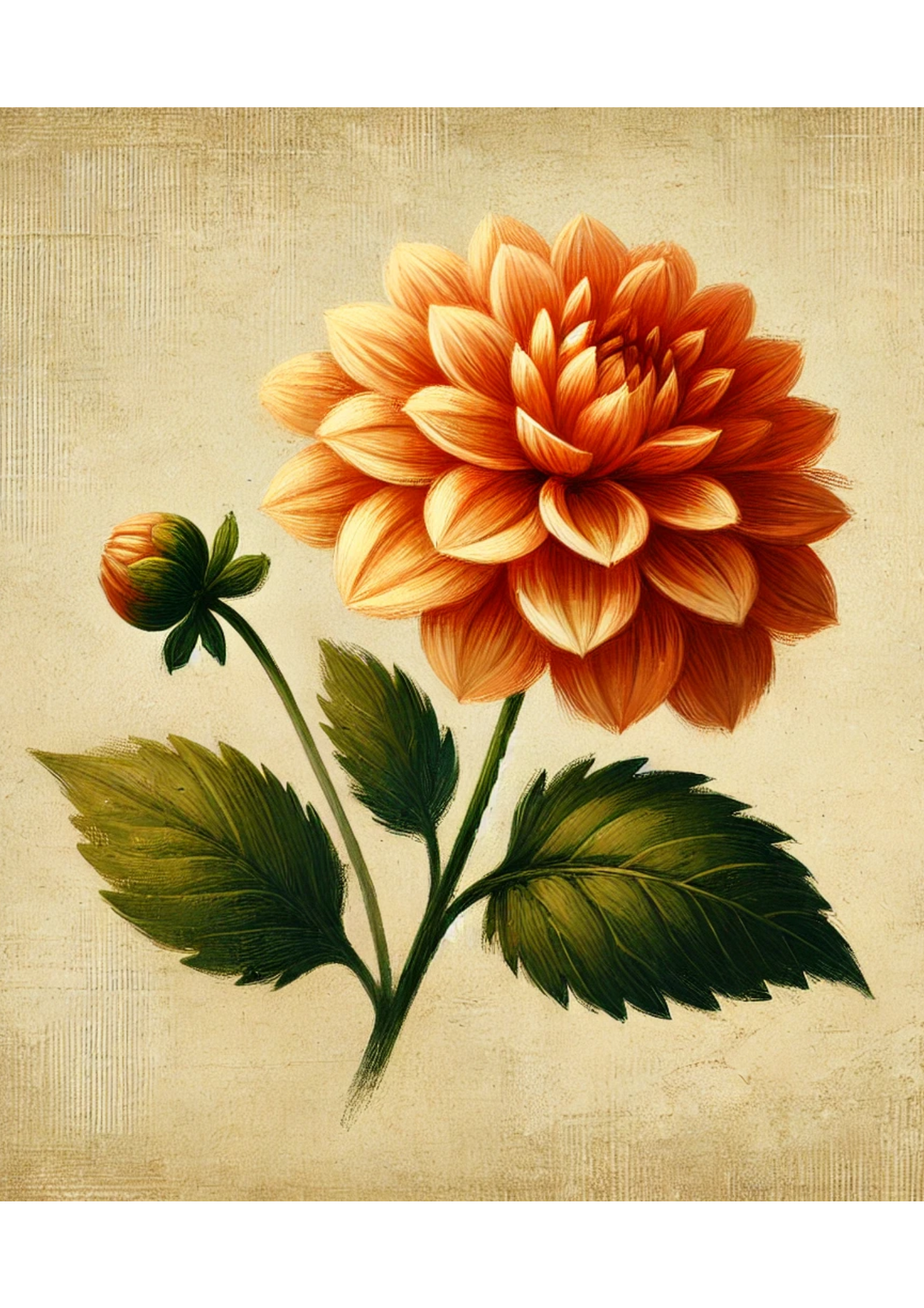 Reispapier für Decoupage, Dahlienblüte auf orangefarbenem Hintergrund, vollständige Kat.-Nr. 2976