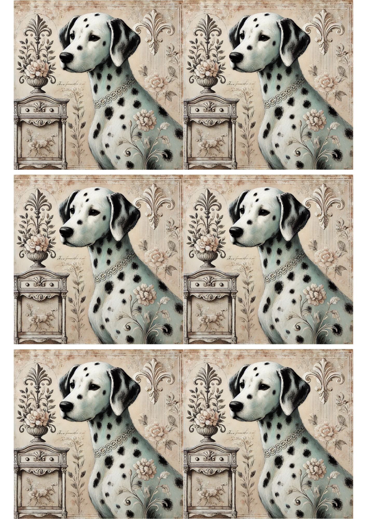 Rice Paper for Decoupage Dalmatian Dog Collage Cat. No. 1807