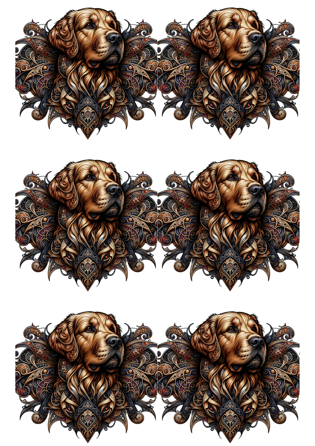 Reispapier für Decoupage Golden Retriever Hundecollage Kat. Nr. 1710
