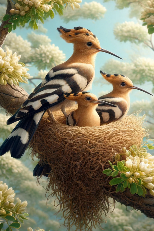 Rice Paper For Decoupage Hoopoes In A Nest On Acacia Full Cat No. 462