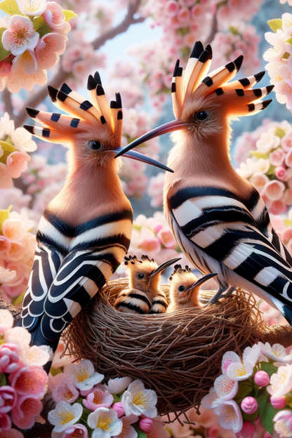 Rice Paper For Decoupage Hoopoe In A Nest On A Cherry Full Cat. No. 510