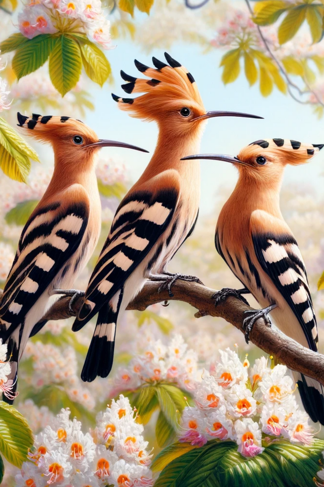 Rice Paper For Decoupage Hoopoe On A Chestnut Tree, Full, Cat. No. 518
