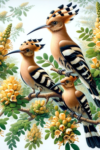 Rice Paper For Decoupage Hoopoe On Sandalwood Full Cat. No. 520