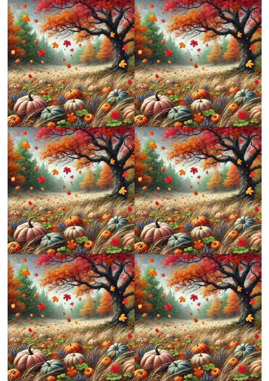 Rice Paper For Decoupage Pumpkins 4 Collage Cat. No. 2573