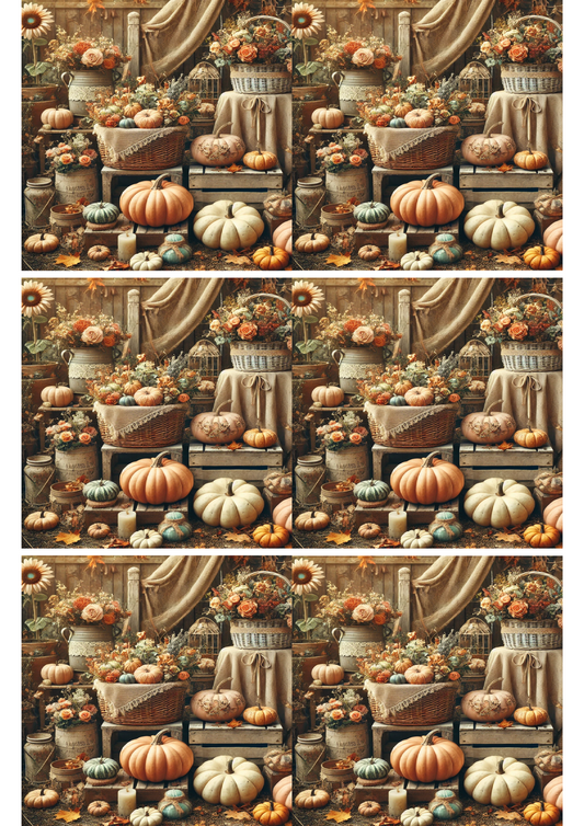 Rice Paper For Decoupage Pumpkins Collage Cat. No. 2567