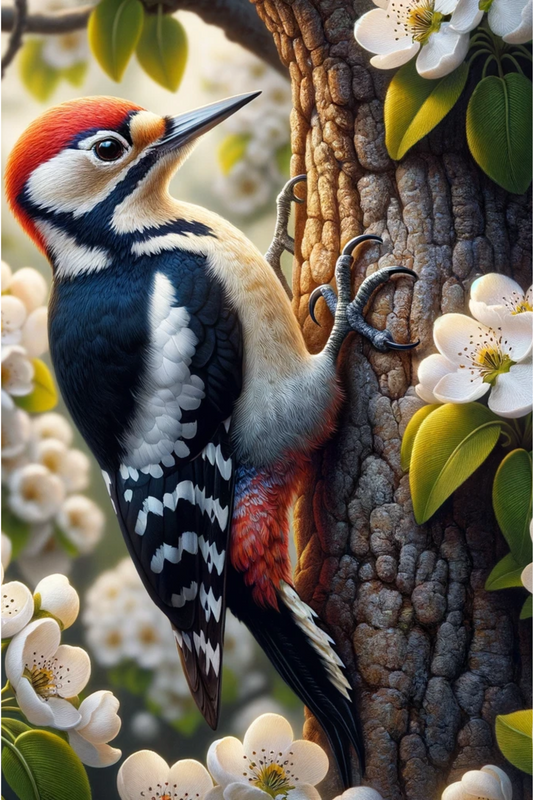 Rice Paper for Decoupage Woodpecker on a Pear Tree Cat. No. 116