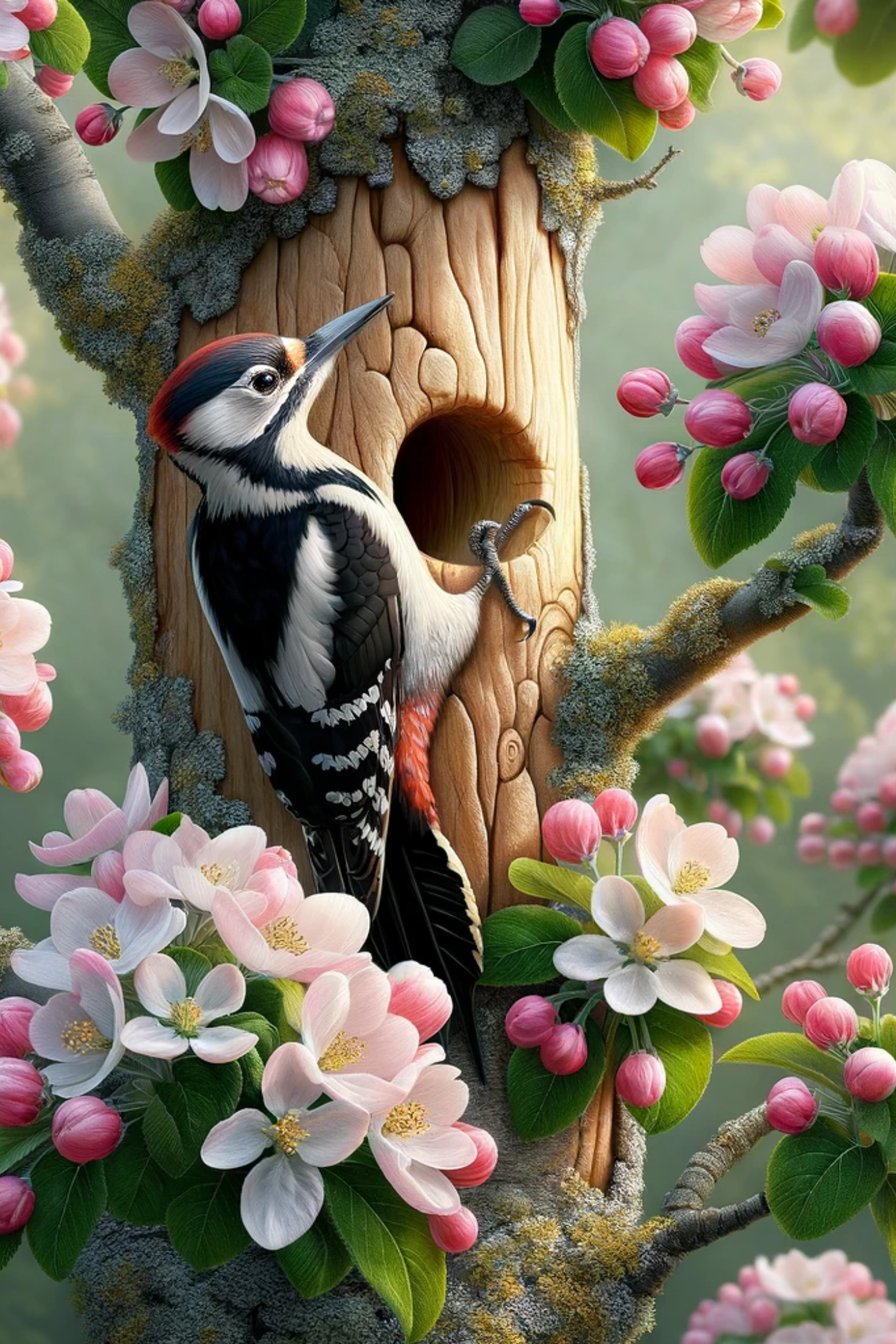 Rice Paper for Decoupage Woodpecker on Apple Tree Cat. No. 117