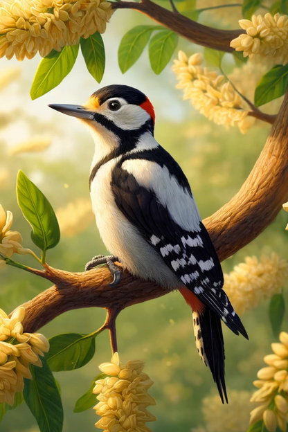 Reispapier für Decoupage Specht auf Sandelholz Voll Kat. Nr. 538