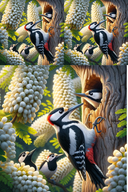 Rice paper for decoupage Woodpecker on Acacia Collage Cat. No. 545