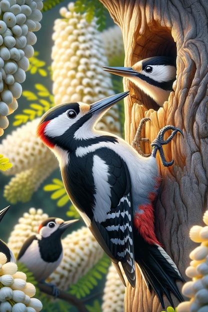 Rice Paper for Decoupage Woodpecker on Acacia Full Cat. No. 546