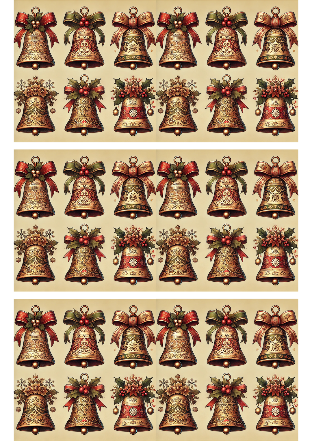 Reispapier für Decoupage Barocke Weihnachtsglocken Mix Collage Kat. Nr. 2799